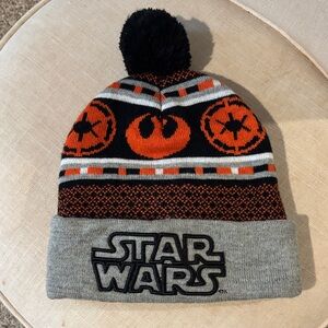Star Wars Black, Orange & Gray Knit Pom Beanie